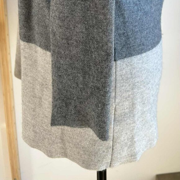 Paul Costelloe Black Label Belted Wrap Knit Long Blazer Grey Colorblock – US M - Picture 7 of 12